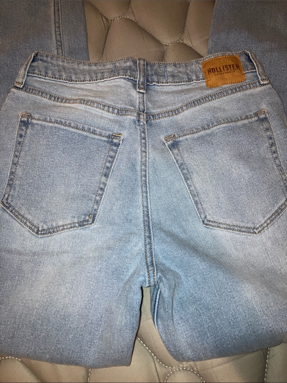 Hollister Light Blue Distressed High-Rise Jeans
